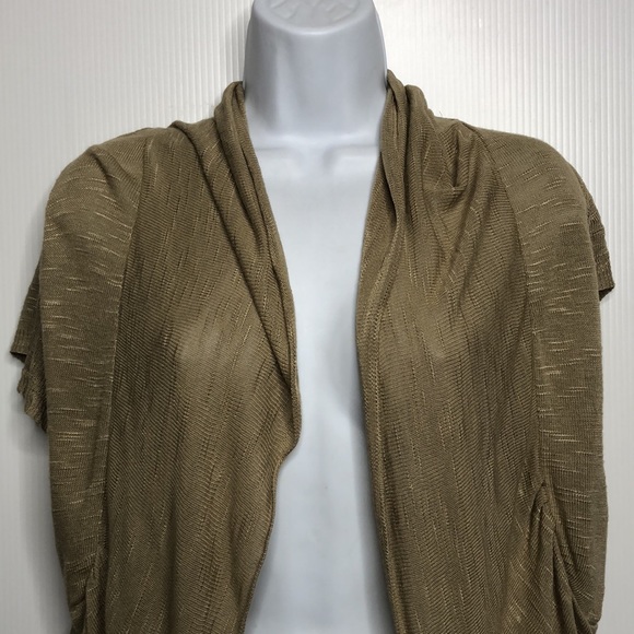 Mandee Taupe Dolman Short Sleeved Cardigan - Picture 2 of 10